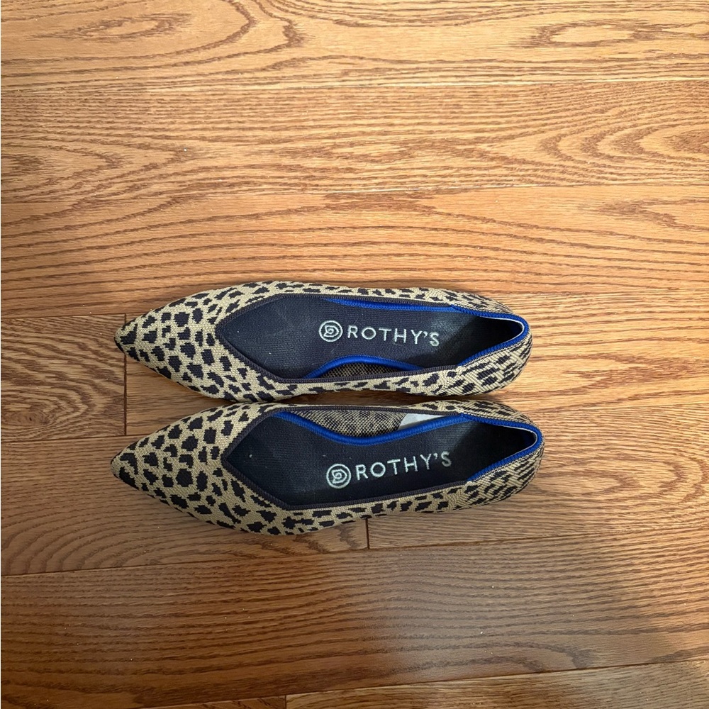 Rothy's Black and Tan Leopard Flats